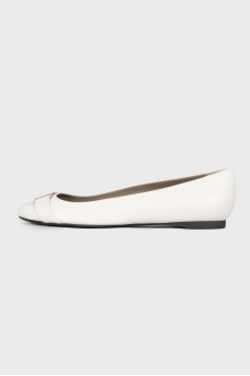 White Nappa ballerina shoes