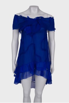 Translucent dark blue dress