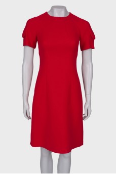 Red wool dress