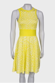 Yellow dress in abstract print