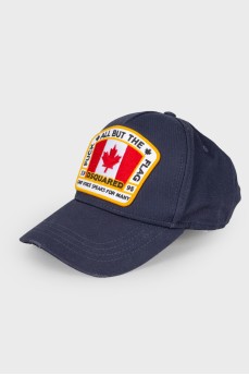 Men's dark blue cap with a patch