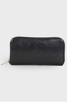 Embossed leather wallet