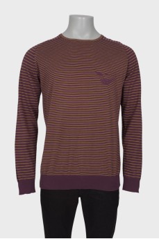 Men's purple striped long sleeve shirt