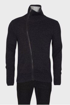 Men's jacket with a collar with a zipper