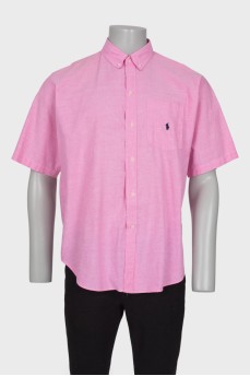 Men's pink short sleeve shirt