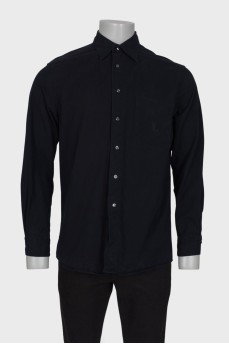 Men's black shirt with a pocket