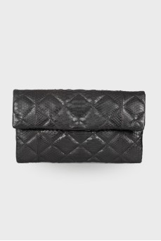 Python leather clutch bag
