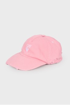Pink cap with tag