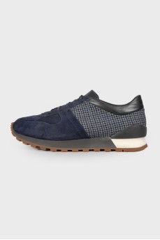 Men's textile and suede sneakers