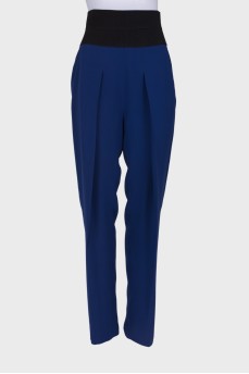 Blue high waist trousers