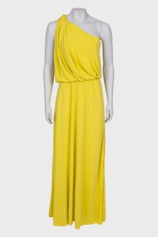 Yellow draped maxi dress 