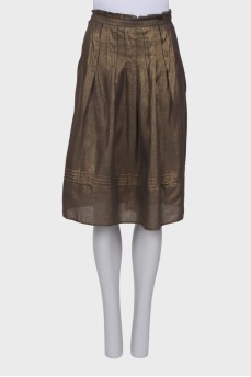 Golden midi skirt
