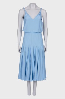 Blue pleated dress