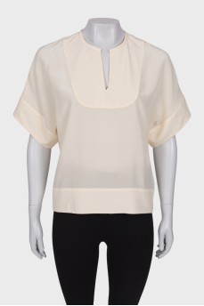 Silk V-neck blouse