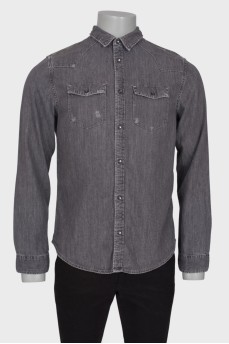 Men's denim shirt with pockets