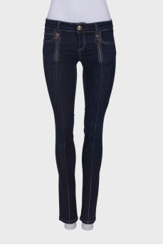 Navy blue straight jeans