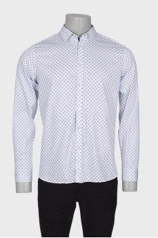 Men's white shirt with a pattern