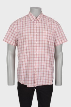 Men's checkered shirt with short sleeves