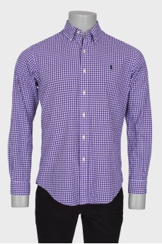Men's purple plaid shirt