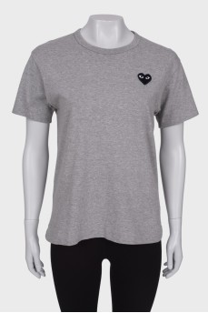 T-shirt with heart patch