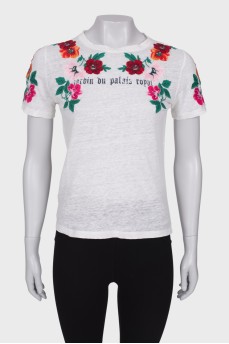 T-shirt with floral embroidery