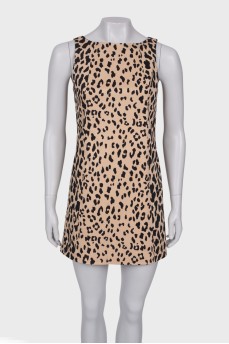 Sleeveless leopard print dress
