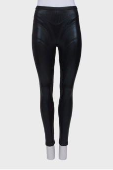 Eco-leather patterned leggings