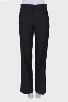 Classic wool trousers with stripes