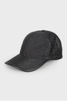 Men's black cap with brand logo