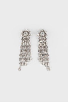 Clip-on earrings with rhinestones
