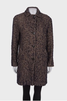 Single-breasted tweed coat