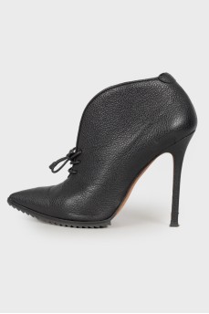 Embossed leather ankle boots