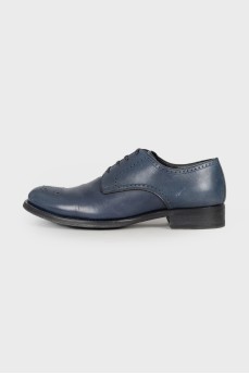 Men's blue perforated shoes