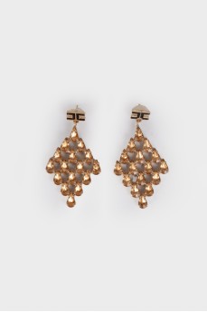 Gold-tone crystal drop earrings