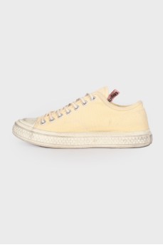 Yellow textile sneakers