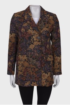 Jacquard coat with buttons