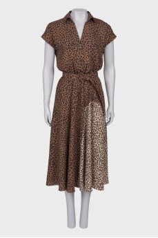 Leopard print waist dress