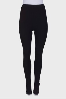 Black solid color leggings