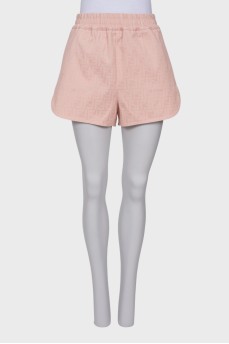 Pink brand print shorts