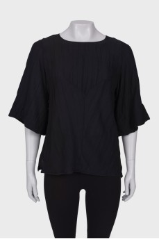 Pleated black blouse