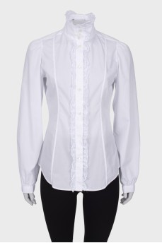 Shirt with lace frill