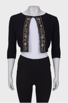 Cropped jacket with embroidered pattern