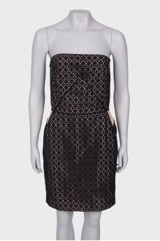 Bandeau dress with perforations