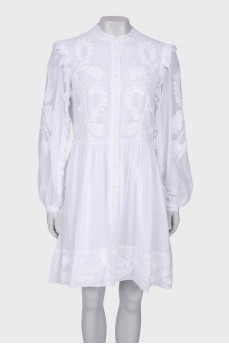 White dress with embroidery and beads