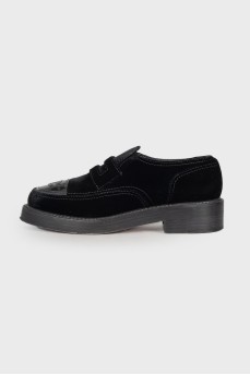Black velor loafers