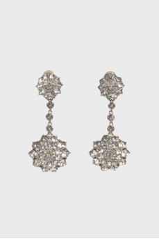 Clip-on earrings with rhinestones