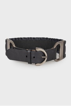 Elasticated leather belt