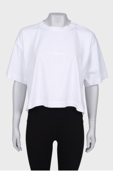 White T-shirt with embossed brand logo