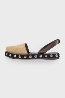 Sandals with metal studs