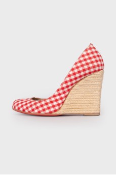 Textile wedge shoes
